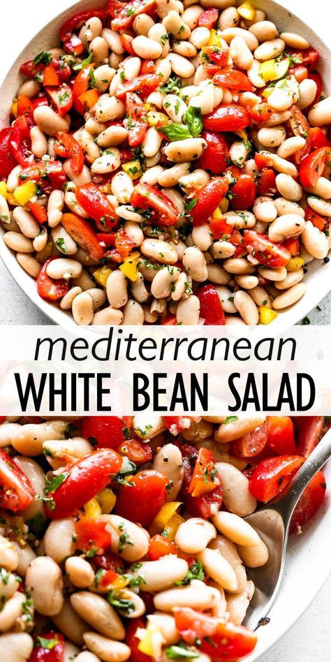 Savory Potato Salad, Shallot Dressing, Cannellini Bean Salad, Cannellini Bean, Bean Salad Recipe, White Bean Salad, Easy Mediterranean Diet Recipes, Fresh Salad Recipes, Bean Salad Recipes