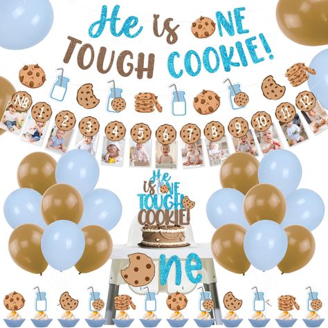 PRICES MAY VARY. 🍼🍪🎈【Super Adorable & Stunning Milk and Cookies Party】What’s more fun that combining a birthday party with delicious milk & cookies?! A milk and cookie party theme is a great way to take something so deliciously simple and kid-friendly and turning it onto a easy, inexpensive and adorable birthday theme. 🍼🍪🎈【Filled With Details Delicious and Sweet】Milk & Cookies is an event theme that is simple, nothing overboard, yet can look so adorable and even dreamy when you put your he Milk And Cookies 1st Birthday, Birthday Party Decorations Blue, Sweet One Party, 1st Birthday Cookies, Milk And Cookies, First Birthday, Birthday Party Decorations, 1st Birthday, Turning