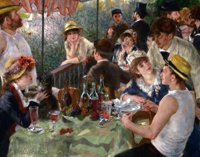 Last Luncheon of the Boating Party.. borrowed from Pierre Auguste Renoir Luncheon Of The Boating Party, August Renoir, Renoir Paintings, Auguste Renoir, Pierre Auguste, Pre Raphaelite, Pierre Auguste Renoir, Great Paintings, National Art