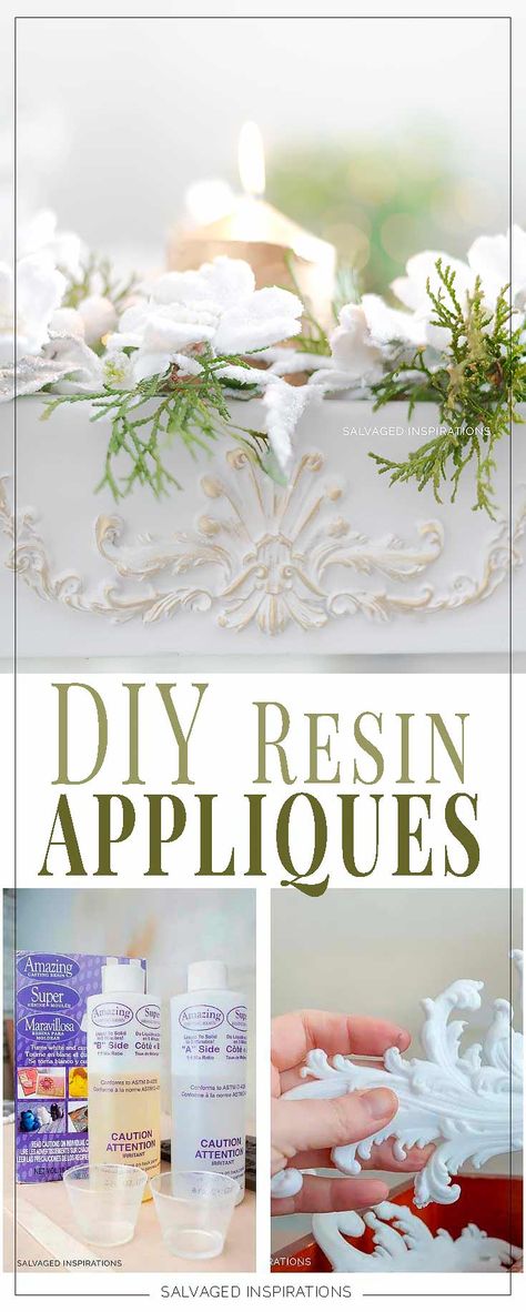 Diy Resin Furniture, Diy Furniture Appliques, Salvaged Inspirations, How To Make Resin, Furniture Appliques, Wood Appliques, Sell Diy, Resin Furniture, Cool Woodworking Projects