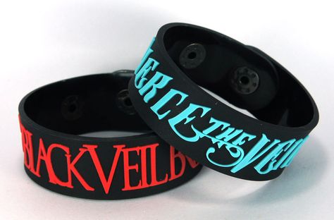 Pierce The Veil Merch, Ptv Merch, Rubber Wristbands, Band Clothes, Scene Accessories, Grunge Accessories, Band Outfits, New Bracelet, Alt Outfits