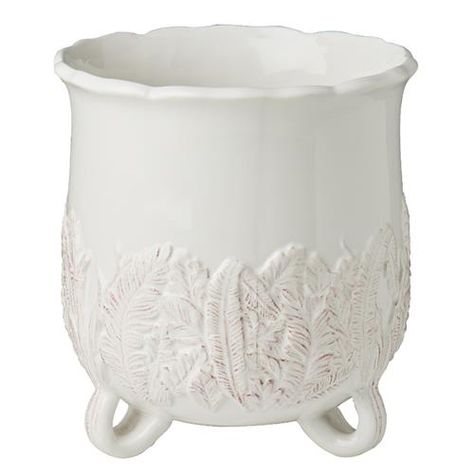 Cilla Modern Classic White Ceramic Decorative Footed Cachepot Planters For Sale, Castle Scotland, Modern Classic Style, Scotland Uk, Table Vase, Hammered Metal, White Leaf, Planter Pots Indoor, Table Vases