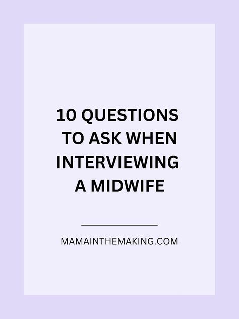 When searching for a midwife to assist you during one of life's most transformative experiences, asking the right interview questions is key. Whether you're expecting your first child or planning a subsequent pregnancy, finding a skilled and compassionate midwife can make a world of difference in your birthing journey. To help you make an informed decision, I've compiled a list of essential interview questions to ask potential midwives. Midwife Interview Questions, Questions To Ask Midwife, Midwife Questions, Pregnancy Preparation, Pain Management Techniques, Interview Questions To Ask, Doula Care, Unmedicated Birth, Family Involvement