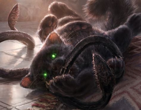 ArtStation - Magic the Gathering: "Displacer Kitten" Displacer Kitten, Magic The Gathering Artwork, Displacer Beast, Dungeons And Dragons Memes, Rpg Map, Fantasy Beasts, Monster Concept Art, Baldur's Gate, Fantasy Creatures Art