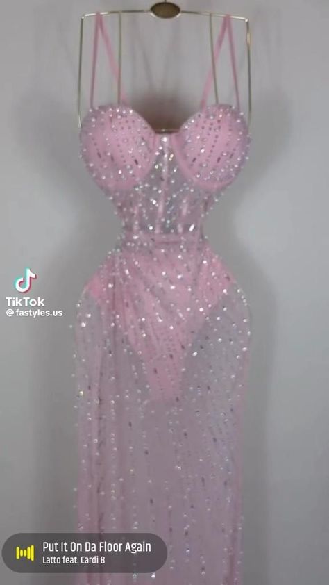 Pink Baddie Dress, Sheer Fitted Sleeveless Dress, Pink Pearl Dress, Pink Rhinestone Dress, Fancy Pink Dress, Pink Diamond Dress, Classy Homecoming Dress, Couture Dresses Short, Rhinestones Dress