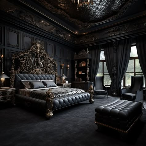 Dark Blue Bedrooms, Glam Bedroom Decor, Feminine Bedroom, Moody Bedroom, Glam Bedroom, Dark Bedroom, Bedroom Decor Cozy, Black Bedroom, Inspire Me Home Decor