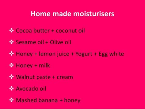 Home made moisturizers Home Made Moisturizer, Face Scrub Brush, Homemade Face Cream, Tumeric Face Mask, Homemade Moisturizer, Green Tea Mask, Homemade Facials, Face Scrub Homemade, Natural Cleanser