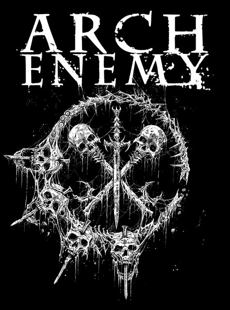 RIDDICKART » 2023 » July Arch Enemy Tattoo, Enemy Wallpaper, Shirt Sketch, Groove Metal, Ester Exposito, Arch Enemy, Heavy Metal Rock, Pabst Blue Ribbon, Shirt Illustration