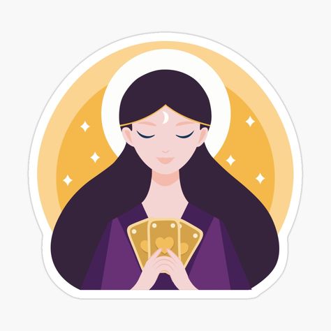 Get my art printed on awesome products. Support me at Redbubble #RBandME: https://www.redbubble.com/i/sticker/Fortune-Teller-with-Tarot-Cards-by-natalielaf/164741097.EJUG5?asc=u Fortune Teller Doodle, Cartoon Fortune Teller, Fortune Teller Artwork, Zoltar Fortune Teller, Wheel Of Fortune Tarot Design, Fortune Teller, Sticker Art, Tarot Cards, Art Prints