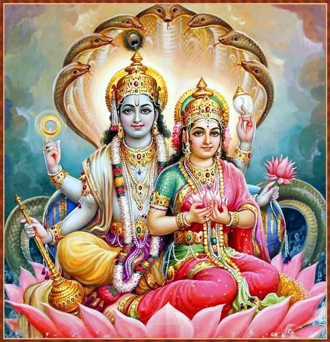 Lakshmi Narayana, God And Goddess, Ganesha Drawing, Dance Pose, Krishna Avatar, Vishnu Wallpapers, Indian Illustration, Shiva Parvati Images, Lakshmi Images