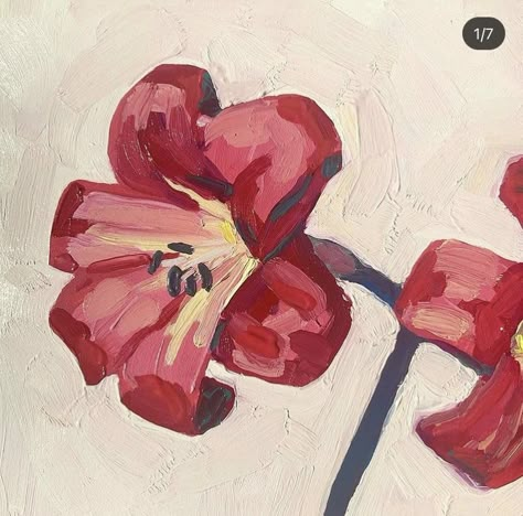 Painting Widget, Illustration Art Cute, Red Theme, Red Lily, Oil Pastel Art, Painting Inspo, Arte Inspo, Art Inspiration Painting, Painting Art Projects