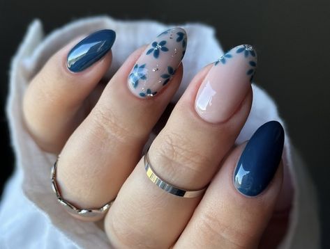 Blue Almond Acrylic, Blue Almond Acrylic Nails, Acrylic Nails Short, Almond Acrylic, Almond Acrylic Nails, Nails Short, Short Acrylic Nails, Acrylic Nails, Almond