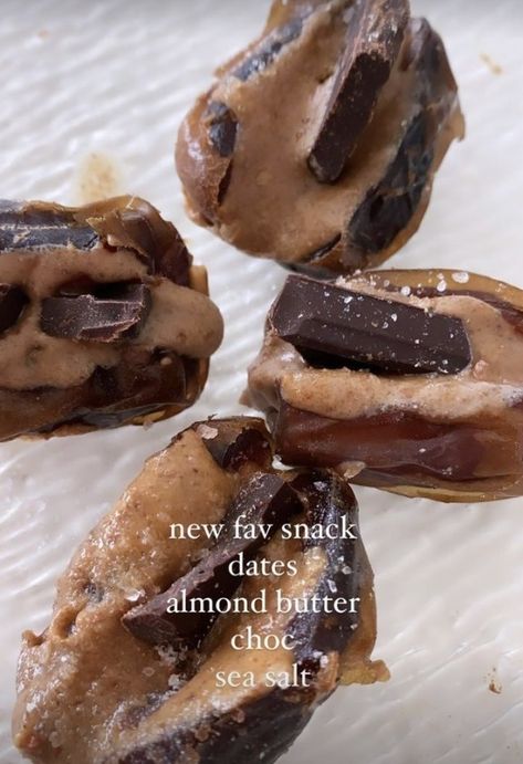 Easy At Home Sweet Treats, Healthy Dessert Aesthetic, Date Snacks, Meal Prep Boxes, Stuffed Dates, Quick Snack, Healthy Lifestyle Food, Healthy Sweets Recipes, Not Love