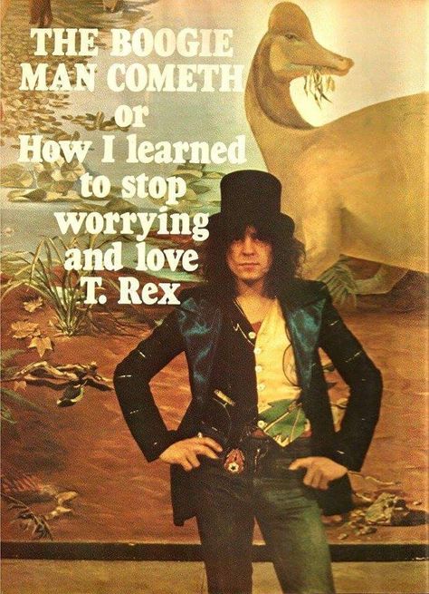 The Boogie Man Cometh or How I learned to stop worrying and love T. Rex. T Rex Aesthetic, The Boogie Man, Mickey Finn, All My Friends Are Dead, Children Of The Revolution, Electric Warrior, Boogie Man, Real Cowboys, Hippie Baby