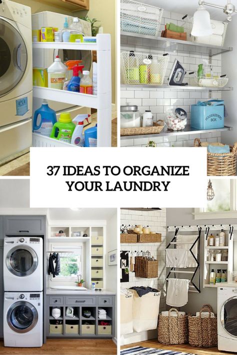 How To Smartly Organize Your Laundry Space: 37 Ideas Counter Makeup, Makeup Organization Bathroom, Tree Makeup, Organization Shelves, Laundry Nook, Bathroom Makeup, Small Laundry Room Organization, Organization Bathroom, Laundry Space