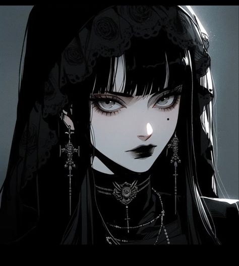 Goth Anime Pfp, Gothic Girl Art, Goth Anime, Anime Goth, Goth Art, Gothic Aesthetic, Gothic Anime, Anime Pfp, Dark Anime