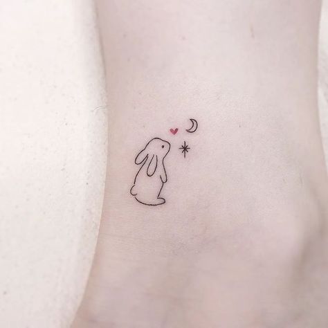 Mini Rabbit Tattoo Outline Bunny Tattoo, Rabbit Hand Tattoo, Bunny Stamp Tattoo, Bunny Matching Tattoo, Mini Bunny Tattoo, Bunny Line Tattoo, Dainty Bunny Tattoo, Fine Line Rabbit Tattoo, Baby Bunny Tattoo