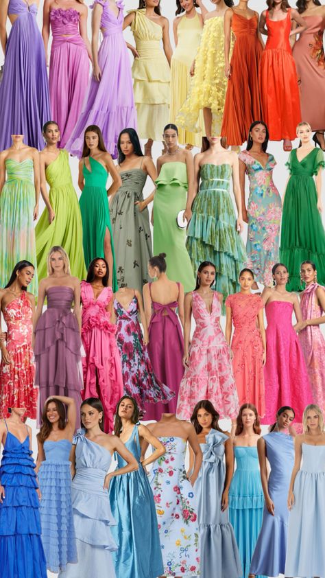 Types Of Wedding Attire For Guests, Island Formal Wedding Attire, Colourful Wedding Guest Outfit, Pastel Formal Outfit, Garden Cocktail Attire Wedding, Resort Wedding Guest Attire, Coctail Attaire Woman, Resort Formal, Peru Wedding