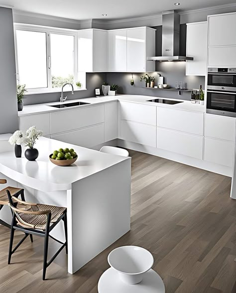 Small Kitchen Design Apartment, Minimal Kitchen Design, Modern Restaurant Design, Open Kitchen And Living Room, Elegant Kitchen Design, Latest Kitchen Designs, Kitchen Design Modern, Small House Interior Design, Kitchen Design Modern White