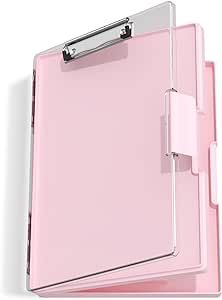 Hongri 8.5 x 11 Clipboard with Storage, Folder Nursing Clipboards Side Opening, Heavy Duty Clipboard with Dual Compartment Storage Box, Smooth Writing for Work, Office & School Supplies(Pink) Clipboard With Storage, Barang Aesthetic, Nursing School Supplies, Clipboard Storage, Clipboard Decorating, School Folders, Room Stuff, Work Organization, Work Office