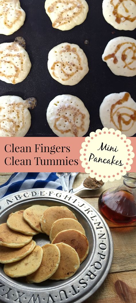 Clean Fingers Clean Tummies Mini Pancakes Tall Pin Easy Organic Meals, Benefits Of Organic Food, Fat Loss Foods, Mini Pancakes, Daycare Ideas, Homemade Pancakes, Best Vegetarian Recipes, Pancakes Easy, Tasty Vegetarian Recipes