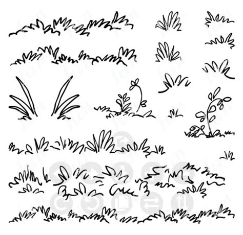 Drawing Details Doodles, Landscape Architecture Hand Drawing, Simple Tree Drawing Sketches, Forest Trees Illustration, Corn Plant Drawing, Drawing Grass Pencil, How To Draw Foliage, Architecture Plants Drawing, Grass Drawing Tutorials