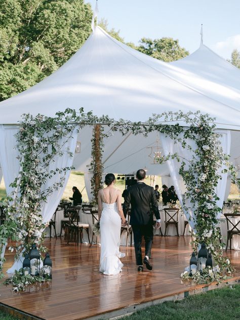 Greenery On Tent Poles, Greenery Tent Entrance, Tent Entrance, Floral Archway, Greenery Decor, Gazebo Wedding, 2025 Wedding, Entry Decor, Tent Poles