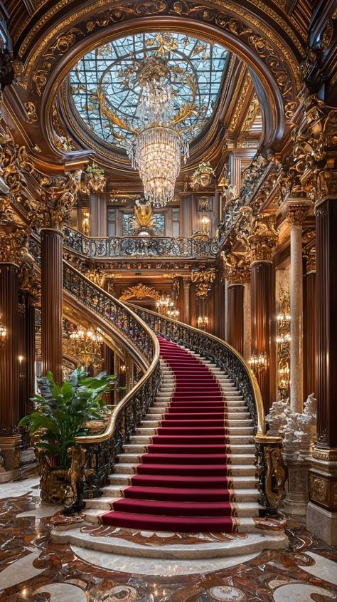 Rooms With Glass Ceilings, Palace Ceiling, Curved Architecture, Luxury Ballroom, Stained Glass Crystal, Magical Lighting, Castle Interiors, Luxury Staircase, Good Makeup