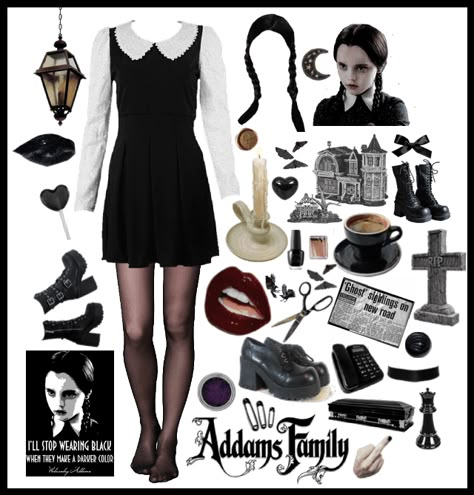 Wednesday Addams Dresses, Wensday Adams Aesthetic Clothes, Wednesday Addams Costume Aesthetic, Wensday Adams Clothes, Wednesday Addams Ideas, Cosplay Wednesday Addams, Wednesday Addams Dress Outfit, Dress Like Wednesday Addams, Wednesday Addams Lookbook