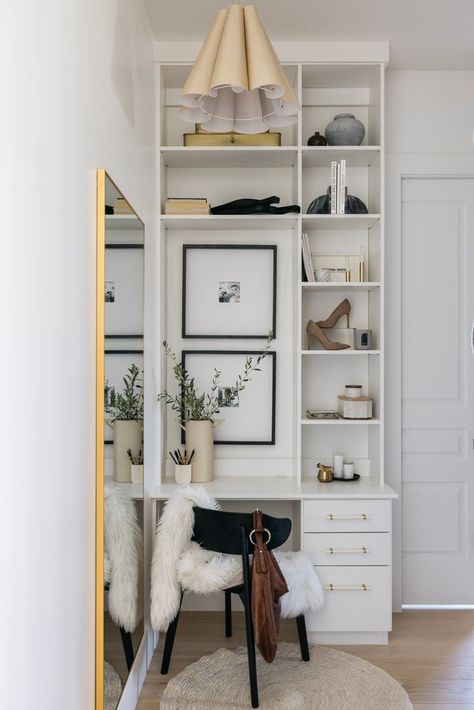 What would you use this space for? A make-up vanity? A charging station? Or maybe just a place to put on your shoes? Whatever you decide, we can help you utilize the empty spaces in your home. 

Call Classy Closets for a free consultation at 801-572-7712 Organizer Closet Ideas, Closet With Vanity Built In, Closet Wallpaper Ideas, Organizing Ideas Closet, Closet And Office Combo, Shoe Organizer Closet, Closet With Vanity, Organization Ideas Closet, Wallpaper Closet