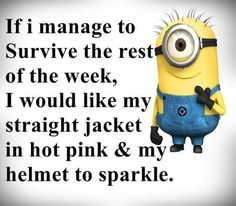 Bad Week Quotes, Minions Working, Cute Minion Quotes, Funny Work Quotes, Minion Humour, Week Quotes, Minion Jokes, Bad Week, Funny Memes About Girls