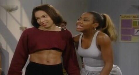 Gina & Pam on Martin Pam And Gina Outfits, Oldie Aesthetic, 90s Bombshell, Tisha Campbell, Black Sitcoms, Black 90s Fashion, 90’s Outfits, 90s Sitcoms, Martin Lawrence