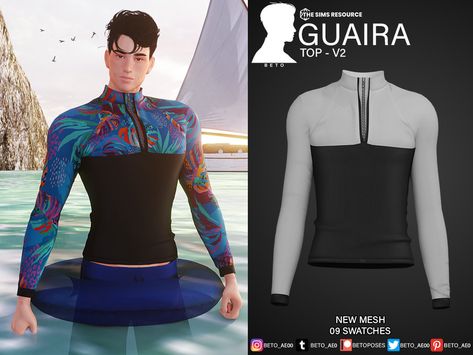 The Sims Resource - Guaria (Top V2) Egyptian Outfit, Retro Wallpapers, Man Full Body, Mods Sims 4, Beach Outfit Men, Sims 4 Anime, Male Clothing, Sims 4 Teen, Sims 4 Dresses