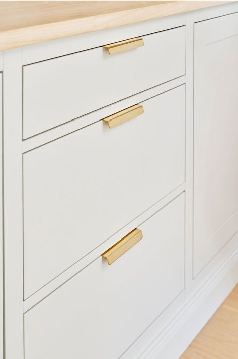 "Unlacquered Brass \"Patina\" Edge Drawer Pulls | Brass Cabinet and Furniture Hardware.    IMPORTANT: Please always order a single item as a sample before placing a larger order. PLEASE REVIEW OUR RETURN POLICY BELOW BEFORE PLACING AN ORDER. 1-3/16\" DRAWER PULL * Center to Center Hole Distance: 1-3/16\" (30mm) * Overall Length: 1-3/4\" 3-3/4\" DRAWER PULL * Center to Center Hole Distance: 3-3/4\" (96mm) * Overall Length: 4-3/4\" SHIPPING * We ship internationally - buyers are responsible for all import costs which might be assessed upon delivery (VAT, duties, etc). RETURNS AND CANCELLATIONS * To avoid return costs, we recommend that you first order a sample (a single item) to ensure satisfaction with the characteristics of the product. This is important because it can be difficult to show Edge Pulls Kitchen Cabinets, Flat Front Cabinets, Flat Cabinets, Black Cabinet Hardware, Kitchen Drawer Pulls, Cabinet Door Styles, Brass Cabinet Pulls, Kitchen Knobs, Kitchen Pulls