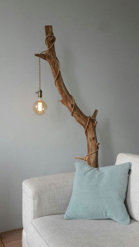 cover a stained tree branch with an industrial pendant light with a cord and a large bulb for making a cool lamp Dholki Decor, Industrial Pendant Lamps, Cool Lamps, Industrial Pendant Lights, Industrial Pendant, Tree Branch, Design Living, Design Case, Handmade Home