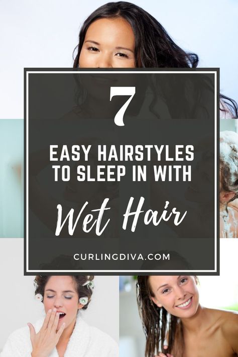 Bedtime Hairstyles Wet Hair, Safe Hairstyles For Wet Hair, Short Hair Bedtime Hairstyles, Ways To Style Wet Hair Overnight, Octopus Clip Hairstyles, Styling Wet Hair Overnight, Sleep With Wet Hair Tips, Going To Bed With Wet Hair Hairstyles, Bedtime Hairstyles Sleep Simple