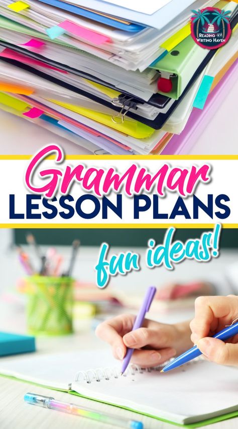 Grammar Lesson Plans, Lesson Plan Ideas, Ela Lesson Plans, Teaching Secondary, 7th Grade Ela, Language Arts Classroom, Esl Lessons, Grammar Activities, High School Ela