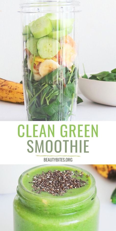 The best green smoothie recipe ever! This healthy breakfast idea is made with spinach, banana, ginger and a few other easy to find fruits and vegetables! It's full of anti-inflammatory and fat-burning foods to help you reduce inflammation and lose extra weight. Green Smoothie Recipes Healthy, Healthy Breakfast Idea, Smoothies Vegan, Best Green Smoothie, Green Smoothie Recipe, Smoothie Recipes Healthy Breakfast, Baking Soda Beauty Uses, Spinach Smoothie, Breakfast Idea