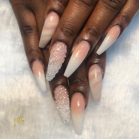 Nails With Crystals Swarovski, Pixie Nails, Nails With Crystals, Crystals Swarovski, Swarovski Nails, Ombre Nails, Swarovski Crystal, Acrylic Nails, Swarovski Crystals