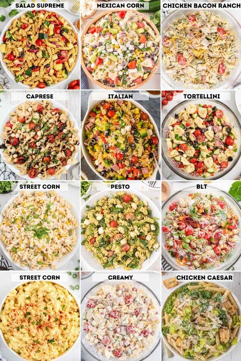 These pasta salad recipes are the perfect side dish for any meal this summer. Perfect for enjoying a cold pasta salad on a warm summer day. Healthy Pasta Salads Cold, Cold Pasta Salad Recipes Healthy, Cold Pasta Salad Recipes Easy, Summer Pasta Salad Recipes Cold, Easy Cold Pasta Salad, Cold Pasta Recipes, Warm Pasta Salad, Roast Ideas, Cold Pasta Dishes