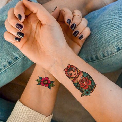 Vintage Tattoos For Women, Old School Flower Tattoo, Sheet Music Tattoo, Colorful Sleeve Tattoos, Vintage Flower Tattoo, Music Tattoo Sleeves, Vintage Style Tattoos, Forearm Sleeve, Music Tattoo Designs