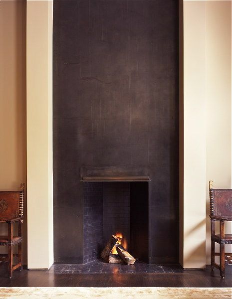 modernist steel fireplace Patio Interior, Home Fireplace, Modern Fireplace, Fireplace Wall, Fireplace Design, Fireplace Surrounds, Fireplace Mantels, Architecture Details, Interior Spaces