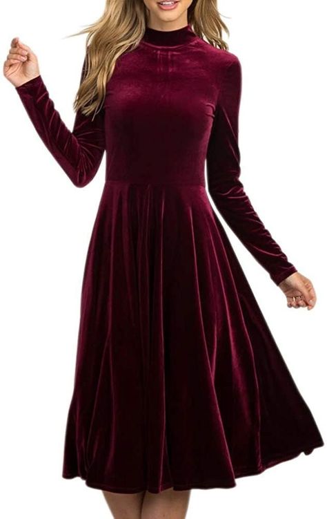 Womens Velvet Dresses, Bentuk Alis, Vintage Velvet Dress, Burgundy Midi Dress, Velvet Dress Long, Velvet Bridesmaid Dresses, Plum Dress, Long Sleeve Velvet Dress, Velvet Dresses