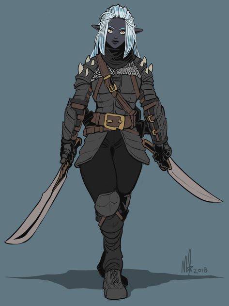 Mroczny Elf, Pathfinder Character, Epic Characters, Heroic Fantasy, Character Design Sketches, Fantasy Races, Dungeons And Dragons Characters, Dnd Art, Dark Elf