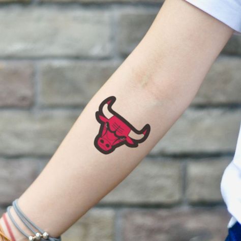 Chicago Bulls Temporary Tattoo Sticker (Set of 2) | Tattoo stickers, Bull tattoos, Temporary tattoo stickers Bulls Tattoo, Chicago Bulls Art, Chicago Bulls Tattoo, Chicago Bulls Outfit, Long Tattoo, Shen Long Tattoo, Chicago Bulls Hat, Tribute Tattoos, Best Nba Players