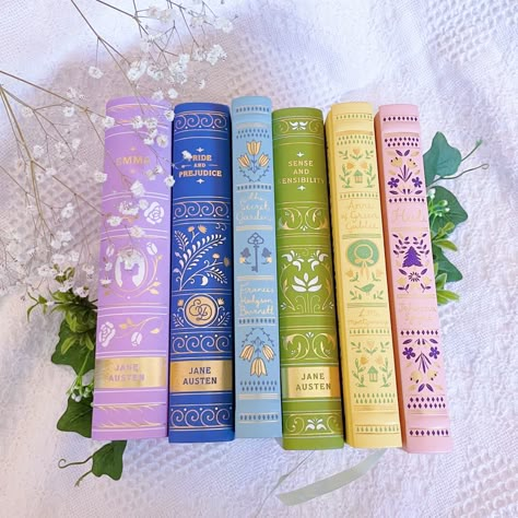 Fairytales, Jane Austen, floral, cottagecore, fairycore Cottagecore Books, Pastel Leather, Book Bucket, Book Cover Design Inspiration, Fotografi Vintage, Floral Cottagecore, Book Photo, Fairy Tale Books, Leather Bound Books