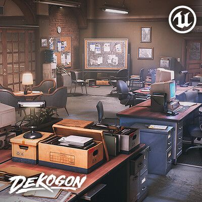 ArtStation - Police Headquarters (UE4), Dekogon Studios Police Department Office, Police Precinct, Detective Aesthetic, Police Story, Web Design Course, Bond Girls, Ambient Occlusion, Police Station, Web Template Design