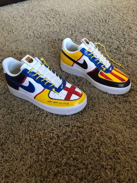 Painted with Angelus Paints Custom Painted Air Force 1, Painted Air Force 1, Angelus Paint, Custom Painted, Painted Shoes, Fc Barcelona, Brooks Sneaker, Custom Paint, Air Force 1