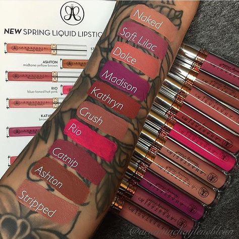 Anastasia Liquid Lipstick Swatches, Abh Liquid Lipstick, Liquid Lipstick Swatches, Anastasia Liquid Lipstick, Dark Lipstick, Matte Lipsticks, Nude Lips, Natural Lipstick, Lip Swatches