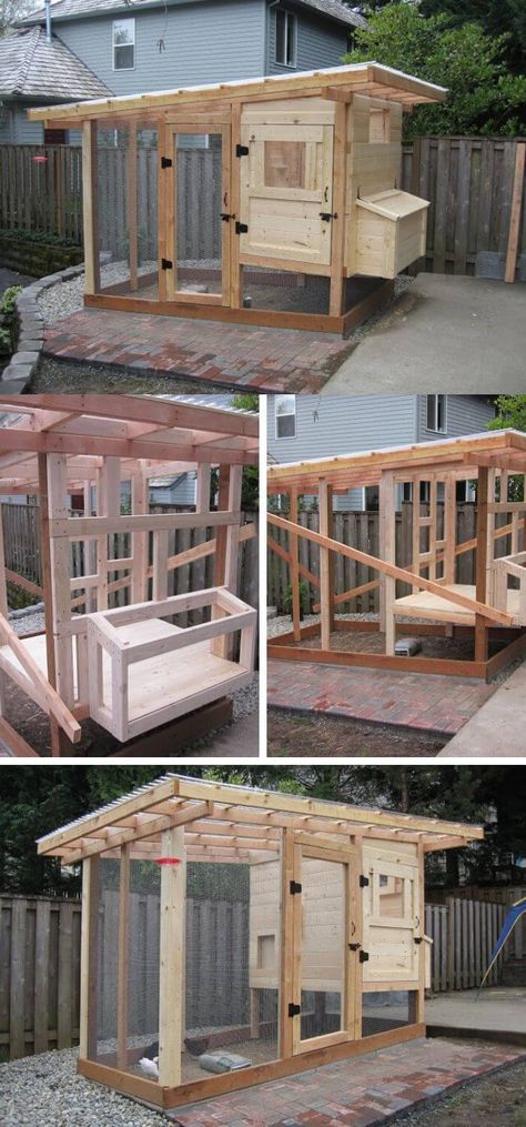 You can employ the scope of a wooden pallet to build a chicken coop without having to break your bank - Building a chicken coop is a fairly simple weekend woodworking project. The free chicken coop plans below include blueprints, material lists, and building instructions, making it an easy and low-cost option over buying a chicken coop. #chickencoop #backyardideas #chickencoopplans #farmfoodfamily Homemade Chicken Coop, Backyard Chicken Coop Ideas, Diy Chicken Coop Ideas, Simple Chicken Coop Plans, Coop Plans Free, Free Chicken Coop Plans, Free Chicken Coop, Easy Diy Chicken Coop, Chicken Coop Designs Diy